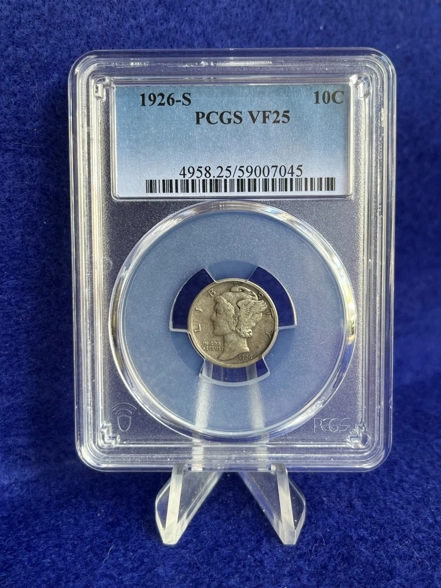 Circulated San Francisco 1926 Year Mercury Dimes (1916-1945) for