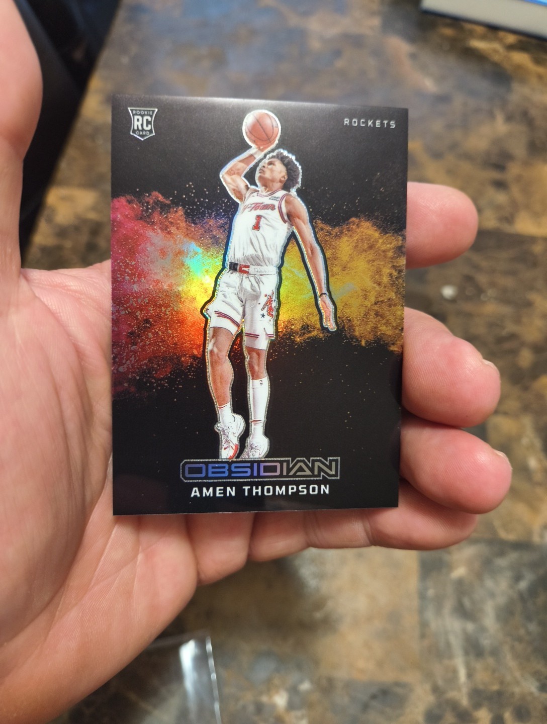 2023-24 Obsidian Basketball Amen Thompson Black Color Blast Rc Ssp 🔥