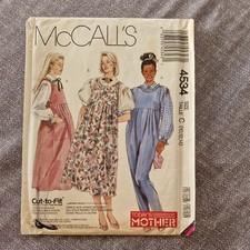 Maternity Dress Sewing Pattern Mccalls 4534 Bust 34 Maternity Dungarees Pattern