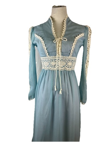 Vintage Gunne Sax Style Baby Blue Crochet XS - Bild 6 von 9