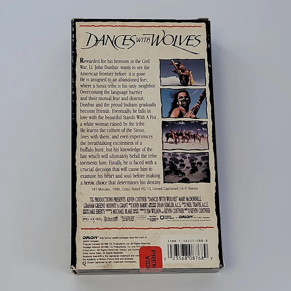 Dances with Wolves (VHS, 1993) - Image 3 of 4