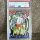 Panini 2024 Select Bo Nix #30 Red & Blue Shock Prizm Rookie PSA 10 Broncos