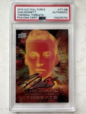 SAM BENNETT SIGNED 2015 UPPER DECK FULL FORCE THERMAL THREATS AUTOGRAPH CARD PSA