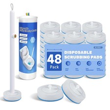 Disposable Toilet Brush with 48 Refills and Replaceable Scrubber Heads, Toile...