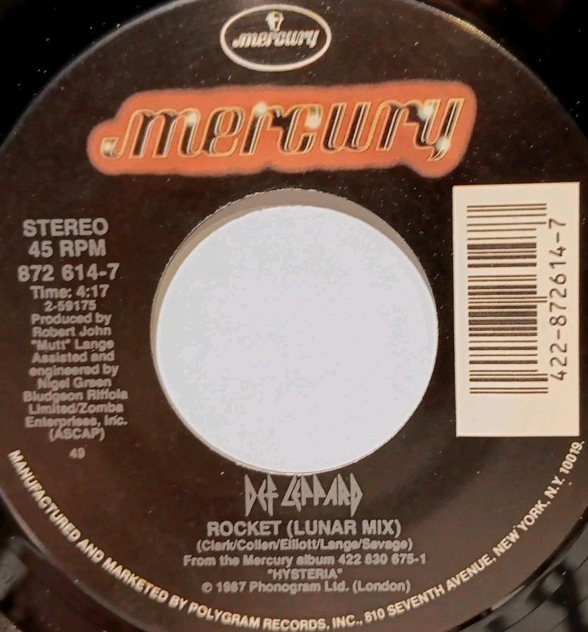 Def Leppard, Rocket, 7", ORIG PS,  RARE JUKEBOX TITLE STRIP  - NM MINUS!!