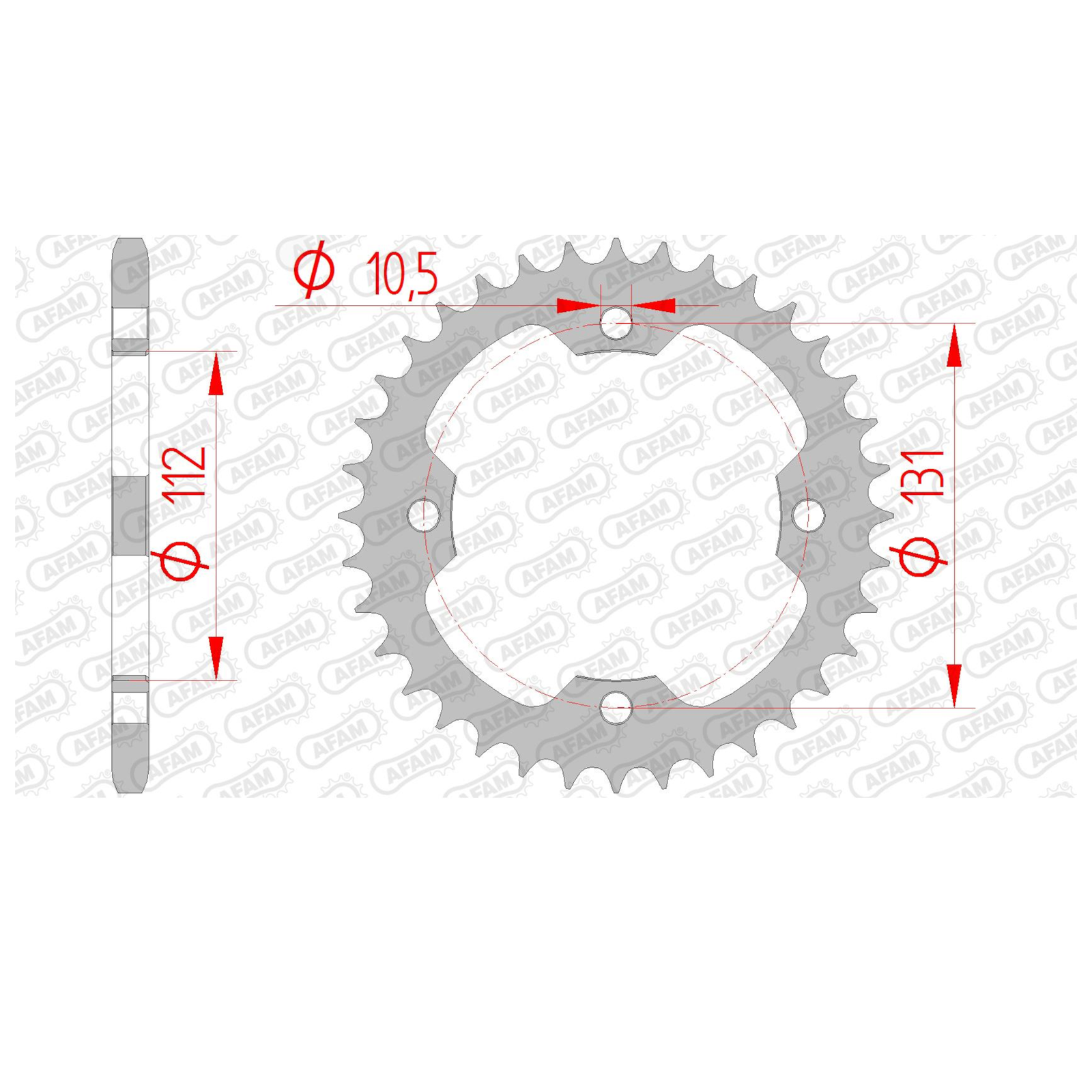 AFAM 74300-36 REAR STEEL 36T, 520