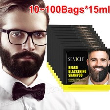 10-100PCS Sevich Men Beard Hair Colour Dye Moustache Coloring Blackening Shampoo