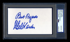 MEL HARDER SIGNED INDEX CARD PSA/DNA AUTOGRAPHED CLEVELAND INDIANS GEM MINT 10