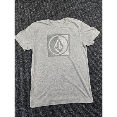 Volcom Mens Heather Grey Stone Logo Graphic T-Shirt Short Sleeve Crew Neck M