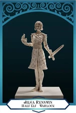 Half-Elf Warlock | D&D TTRPG Miniature | DnD Is A Woman | NO BASE