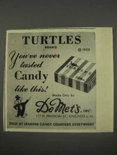 1956 DeMet's Turtles Candy Ad - You've never tasted Candy like this