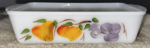 Vtg Fire King Anchor Hocking Gay Fad Baking Dish Loaf  Pan 1 Quart 409