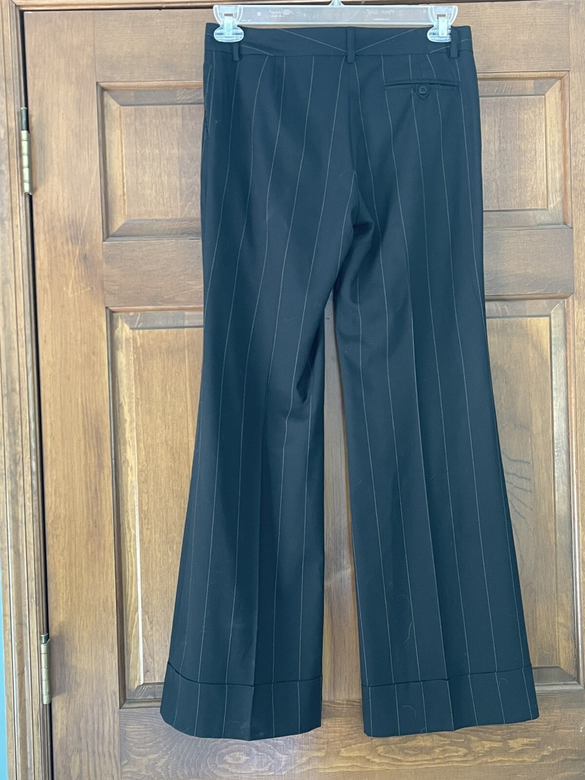 Black Pinstripe Classic Suit Button Front Fitted … - image 6