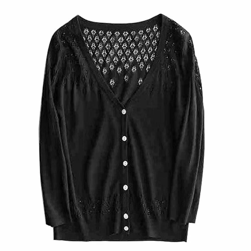 Damen Strick Pullover 3/4 Ärmel Shrugs V-Ausschnitt Button Down Cardigan Crop Tops Gr. - Bild 6 von 22