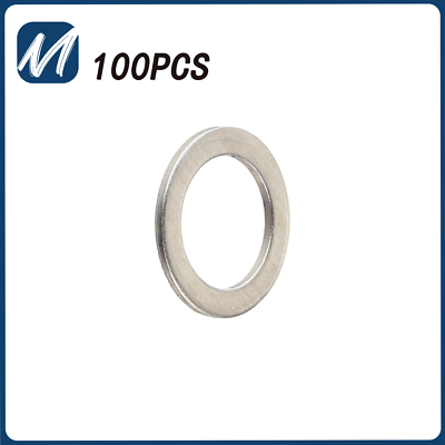 100 Pack 14mm Aluminum Oil Drain Plug Crush Washers For Honda / Acura (94109-14000)