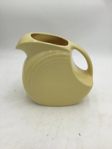 Fiesta Disc Water Pitcher Yellow USA 7"