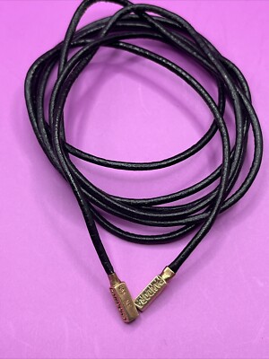 PANDORA 14K GOLD LEATHER LARIAT CORD NECKLACE