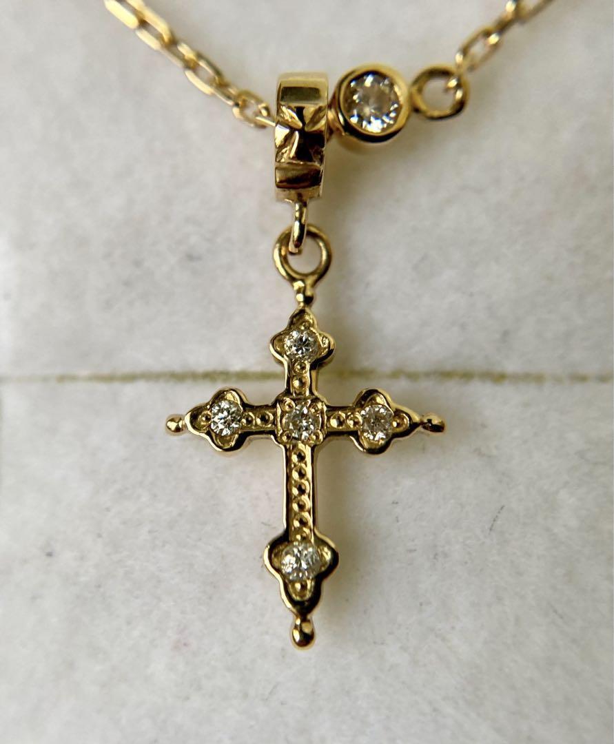 アクセサリー Loree Rodkin GOTHIC CROSS PENDANT Loree Rodkin Petite Gothic Cross Diamond YellowGold Necklace