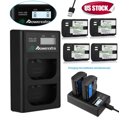 LP-E6 Battery & Dual Charger For 80D, 6D, 60D, 7D, 70D, 5D Mark II III