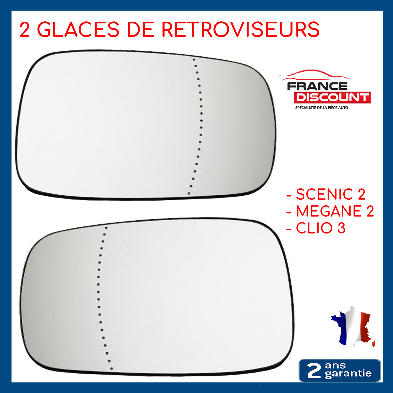 Glace de rétro électrique pour remplacer un miroir cassé de Clio 3