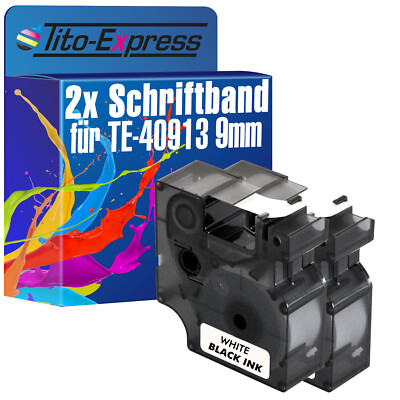 2x Schriftband für Dymo 40913 LabelManager 100 120P 150 160 200 450 500TS 350