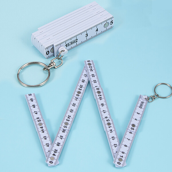 5 Metro A Nastro Mini Con Portachiavi - 50 Cm, Plastica, 10 Connettori, Precisione, 5 Colori Diversi - Foto 2