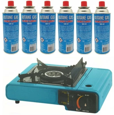 ZD TRADING Gaskocher Campingkocher Gaskartuschen Notkocher Portabel Koffer Camping Kocher