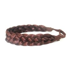 5 Strands Synthetic Hair Braided Headband Classic Chunky Wide Plaited Burgundy