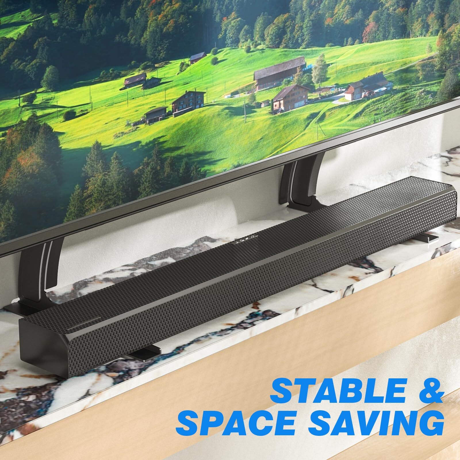 Universal Table Top TV Stand Base TV Legs with Height Adjustment Most 32-55 Inch