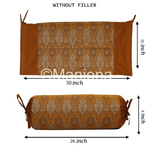 Indian Bolster Silk Masand Cover Pillow Home 2 Pcs Lot Yoga Bed Sofa Decoartive - Picture 5 of 6