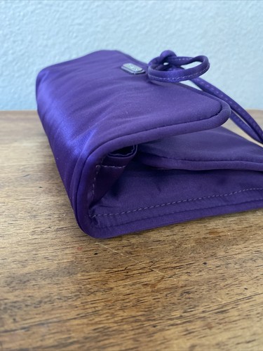COACH Purple Satin Folding Jewelry Roll for Travel Storage Jewelry Organizer - Picture 7 of 8