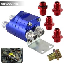 10-AN10 Oil Filter Relocation Kit Universal Cooler Sandwich Plate Adapter Blue