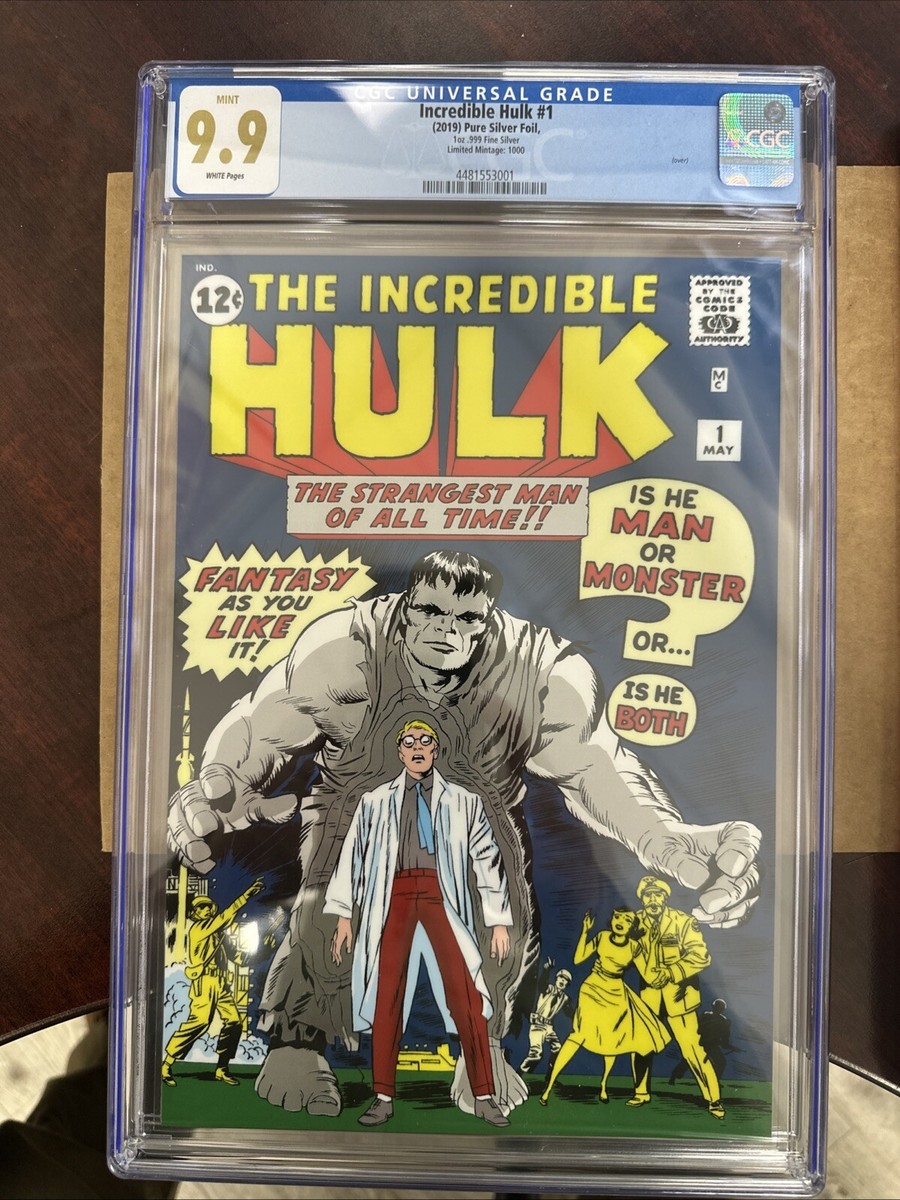 2019 MARVEL COMICS Incredible Hulk #1 - 1 OZ SILVER FOIL CGC 9.9