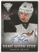 2013-14 Panini Titanium Game Worn Gear Autographs #GATZ Travis Zajac 038/100