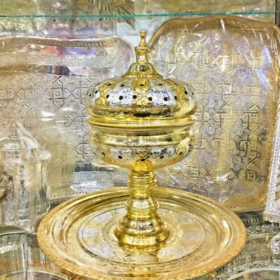 Moroccan Incense Burner , Handmade Brass Mabkhara, Bakhoor Burner