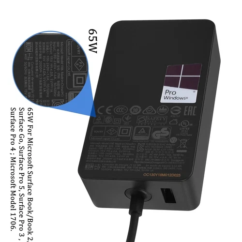 Genuine 65W Microsoft Surface Pro Book 1 2 3 4 5 6 7 X Adapter Charger 1706 1800 - Picture 5 of 9