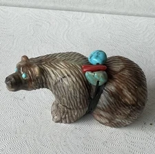 Zuni Bear Fetish Fabian Paulette Quam Picasso Marble Gift Bundle Tq Coral 1014