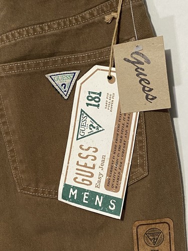 Vintage 80s Guess Jeans Mens 30x34 181 Easy Jean Brown 44181 90s NEW Tags Indie - Picture 5 of 14