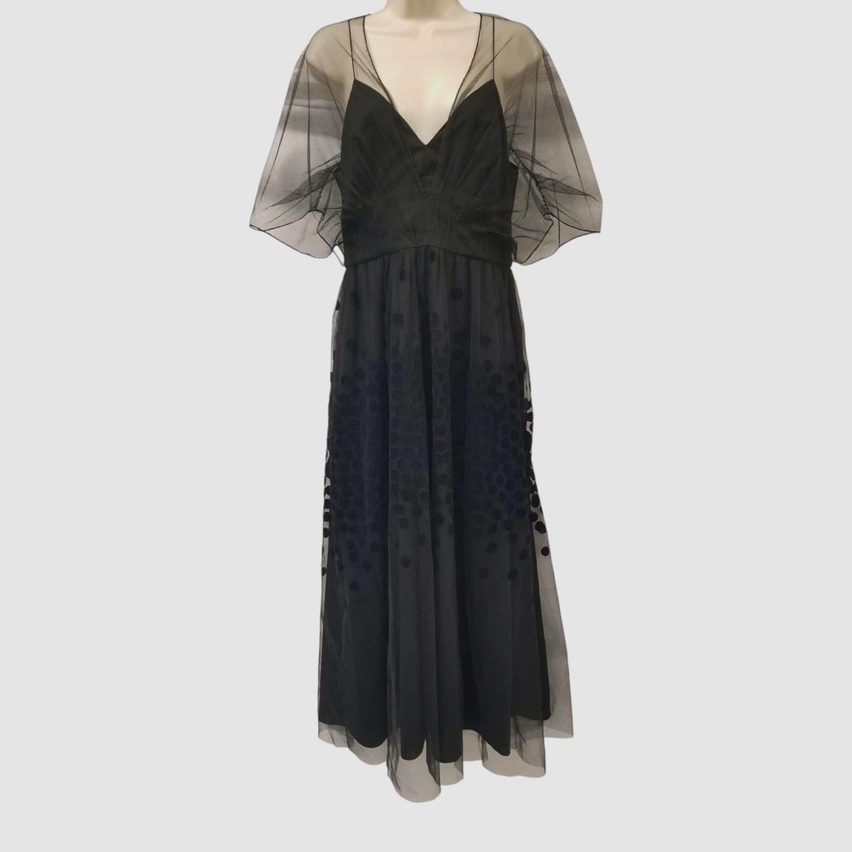 $2545 Lela Rose Women Black Flocked Dot Tulle V-Neck A-Line Midi Dress Size 10 | eBay $2545 Lela Rose Women Black Flocked Dot Tulle V-Neck A-Line Midi Dress Size 10 | eBay