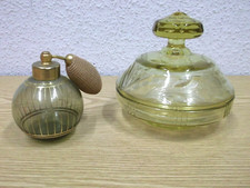 set wc anni 50 60 atomizzatore + barattolo vetro anni 50 60 vintage