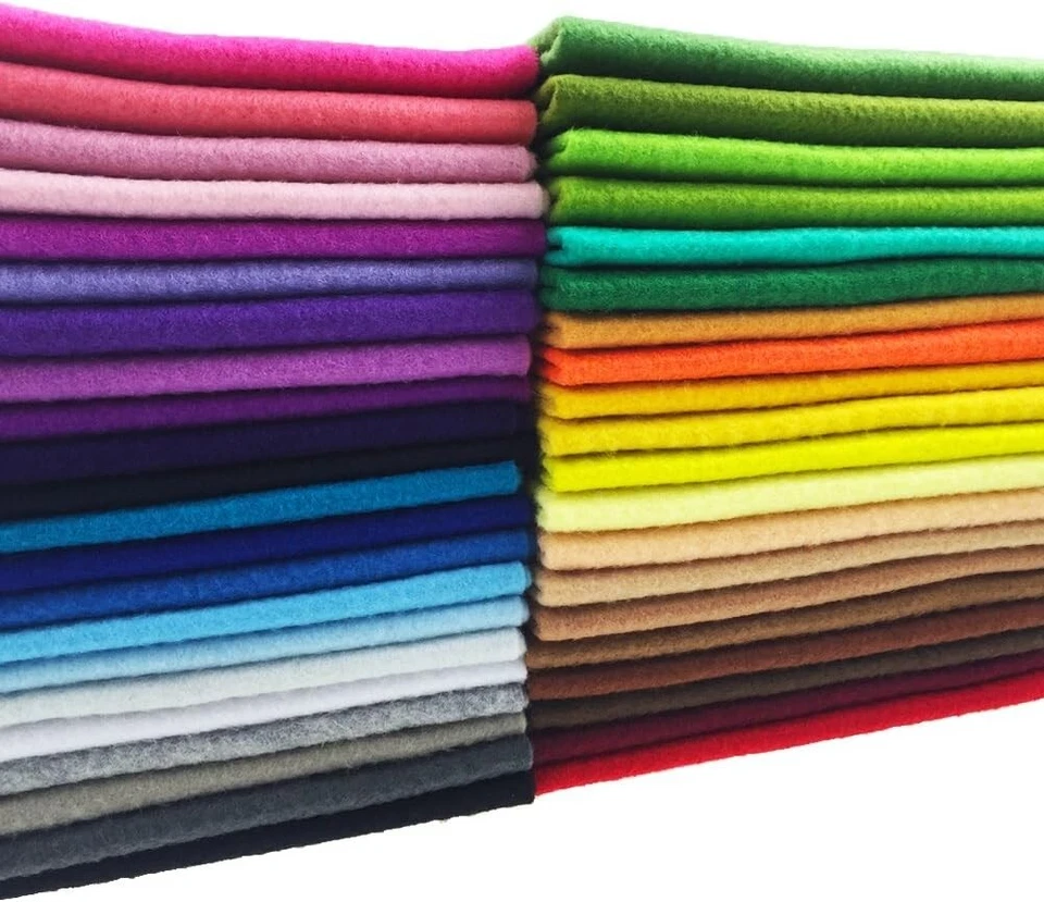 42pcs Felt Fabric Sheets Assorted 10x10in DIY Craft Squares Nonwoven Sewing - Image 4 of 4
