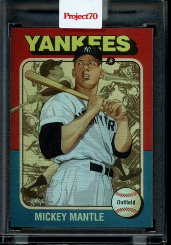 2021 Topps Project 70 Card #371 Mickey Mantle 1975 by Quiccs Rainbow Foil /70