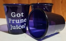 Over The Hill Shot Glasses "Got Prune Juice" Lot Of 3