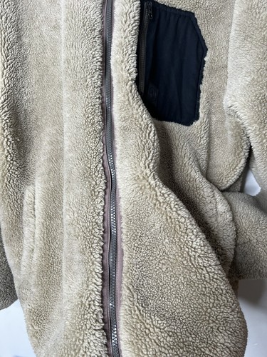 VOLCOM Muzzer Fuzzar Mens Fleece High Pile Zip-Up Jacket Size XLarge Khaki - Picture 14 of 21