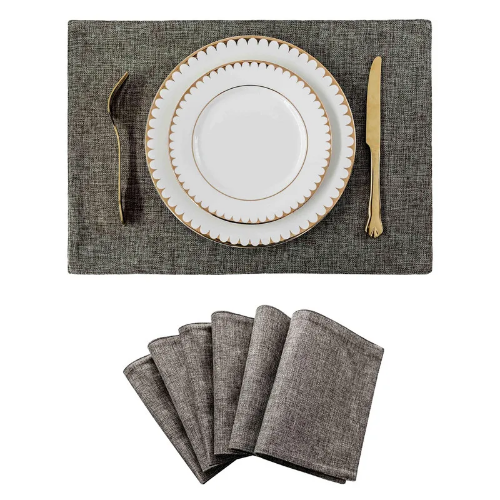 Tischset 4er/6er Set Waschbar Platzsets Tischsets Hitzebeständiges Kunstleinen - Bild 40 von 44