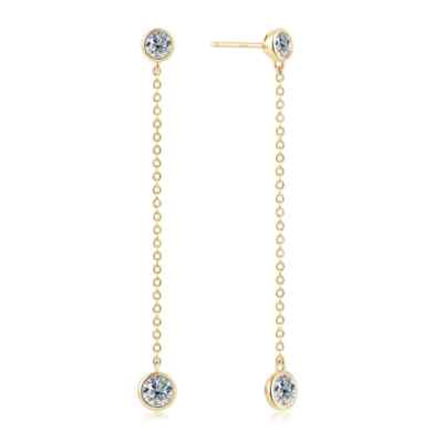 1.50ct Sparking Dazzling Moissanite D VVS Drop Dangle Earrings  YG