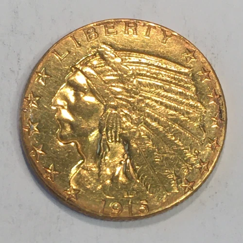 1915-S $5 Gold Indian Head - Nice Details  Polished - High Quality Scans #P680
