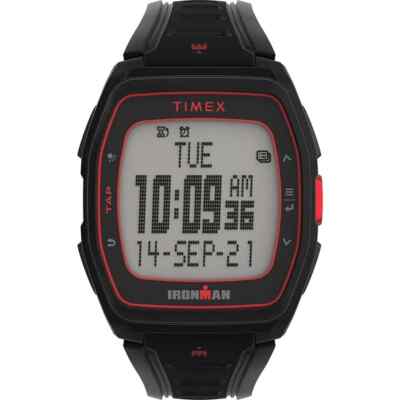 Timex IRONMAN  T300 Silicone Strap Watch - Black/Red TW5M47500 UPC 194366170740