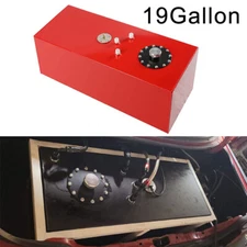 19 Gallon Aluminum Racing/Drift Fuel Cell Gas Tank W/ Cap +Level Sender Top Feed