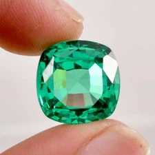 10x10 MM Natural Green Colombian Emerald Cushion Cut Loose Gemstone Certified